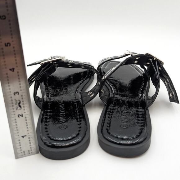 Wild Diva Lounge Belize Buckle Strap Slide Sandal Women's Black Size US10 EU41 - Picture 4 of 11